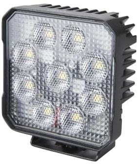 HELLA VALUEFIT 1GA 357 112-002 LED-Arbetsstrålkastare - TS3000 - 12/24V - 3000lm - påbyggd/skruvad - svängbar monteringsbygel - Närfältsbelysning - Kabellängd: 800mm - öppna kabeländar, Fyrkant