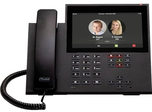 Auerswald 90263 COMfortel D-600 Schnurgebundenes Telefon, VoIP Freisprechen, Headsetanschluss, Optische An, Schwarz