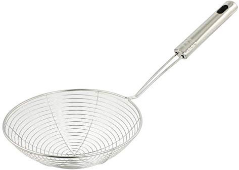 Colino schiumarola in acciaio inox per pasta spaghetti tagliatelle e friggere in cucina, ciotola da 30 cm, lavorazione creativa e squisita
