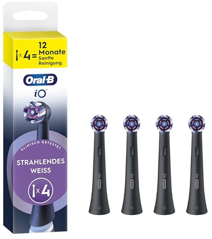 Oral-B Aufsteckbürsten iO Strahlendes Weiss, Schwarz, 4 Stück