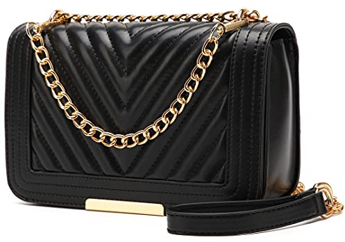 lola mae - Bandolera acolchada para mujer de calidad moderna con correa de cadena convertible clásica, Small