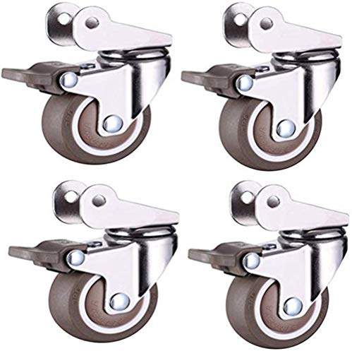 SBTXHJWCGLD 4pcs Furniture Casters Rolling Silent Rubber Wheels Brace Universal Swivel Brake 1.5Inch 40mm 2Inch 50mm (Color : B, Size : 2in)
