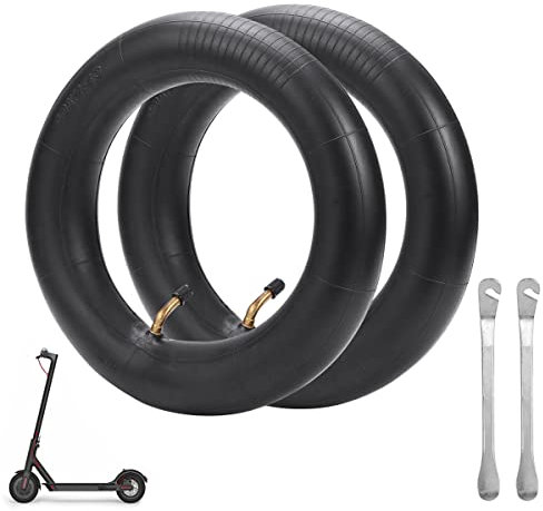 10 x 2,5 Dicker Schlauch 2 Stück für Elektroroller(Kommen Sie mit 2 Reifenhebern, einfach zu ersetzender Reifen),Ventil mit 45°-Winkel