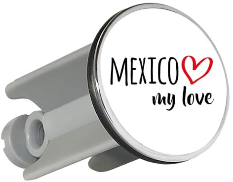 Huuraa Waschbeckenstöpsel Mexico My Love Geschenk 4cm für Waschbecken Abflussstopfen Mexico Geschenkidee