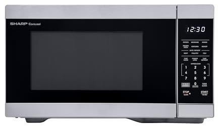 SHARP Countertop Microwave Oven Compatible with Alexa Orville Redenbacher's Certified with Removable 12.4 Carousel Turntable, 1000 Watt, 1.1 Cubic Feet, Stainless Steel