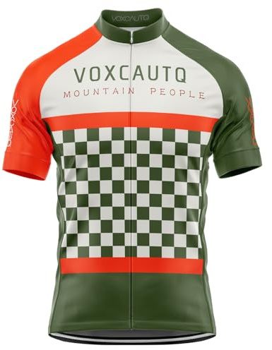 VOXCAUTQ Herren Fahrrad Trikot Kurzarm, Rennrad Trikot, MTB Radtrikot, Atmungsaktiv Und Schnelltrocknend, Fahrrad-T-Shirt (Grün, XL)