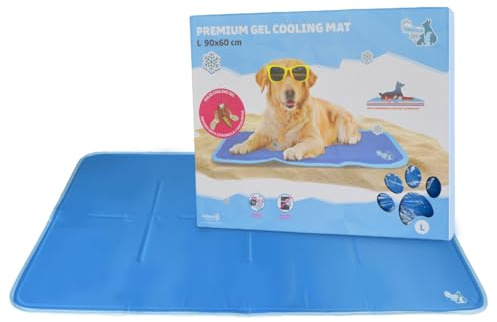 CoolPets Premium Kühlmatte Hund L - 90 x 60 cm - Kühlung für Hunde - Hundematte zum Kühlen - rutschfeste Matte - Mit Citronella und Eukalyptus