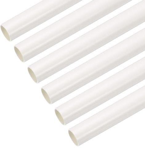 sourcing map PVC Conduit Pipe 1.3m/51 Length 20mm OD Cable Ducting White Straight Tube for Electrical Wiring Installation Pack of 6