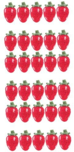 Gogogmee 30 STK Filz rosa tischläufer Weihnachten rolf zuckowski Weihnachten Erdbeeren DIY blumengirlande Perlen Filzhandwerk in Erdbeerform Kopfschmuck aus Filz Wollfilz rot
