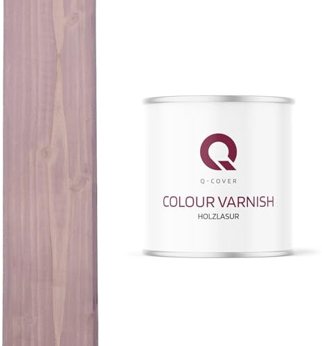 Q-Cover Holzlasur Farbton Lavender Blau 2,5 L (ca.25m²-1 Anstrich) Seidenmatt Holzschutz Holzschutzlasur Lasur Wasserbasierte Innen Außen Lasur Abperleffekt Für Holz