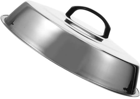 ANDRESLAD 35cm Stainless Steel Steak Dome Cover for Bbq Outdoor Camping, Food Protecting Anti-splashing Grill Lid Elevated Arch for Fresh-keeping and Cheese Melting