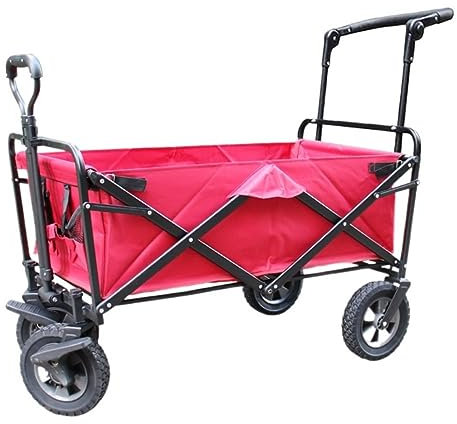 Chariot de jardin pliable à 4 roues pour festivals et courses