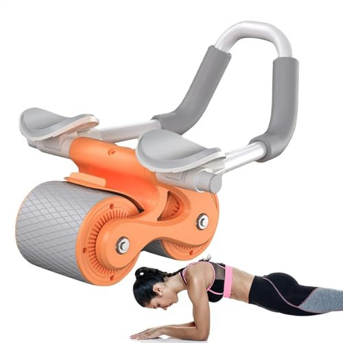 Abdominal Wheel – Rutschfester doppelter runder Bauchroller mit Ellenbogenstütze | Rebound Function Core-Trainingsgeräte | Heimfitnessgerät für Bauchmuskeltraining und Krafttraining