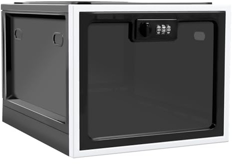 KTCINA Locking Storage Container, Large Medication Lockable Container for Refrigerator Lockable Box with Code Food Safe Locking Box for Medicine, Food, Phone, Office Documents Safety (Black)