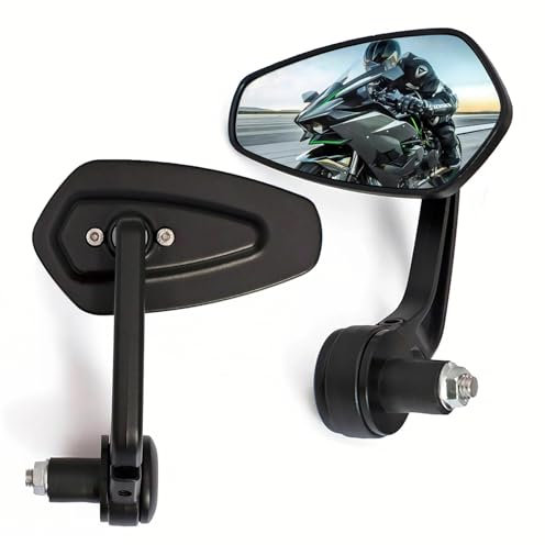 YUJYGAO Espejos Moto Universal, 7/8 22mm Espejos Retrovisores para Manillar Moto,Lateral Moto para Street Bike Quad Scooter Cruiser Yamaha Z900 Z1000