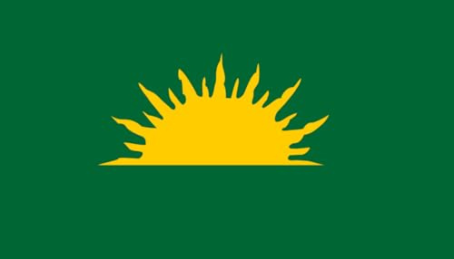 Bandera verde Sunburst de 5 x 3 pies de la Hermandad Republicana Irlandesa 100% poliéster con ojales FlagSuperstore