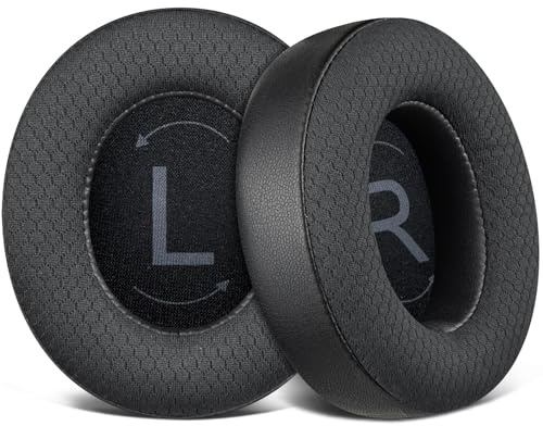 SOULWIT Mesh Fabric Replacement Earpads for Raycon Fitness/Everyday Headphones, Ear Pads Cushions with High-Density Memory Foam - Black