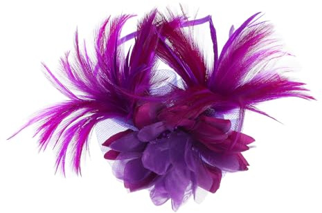 Alipis Fascinateur pour Occasions Spéciales Confortable et Respirant Bandeau en Nylon Pourpre, Style Rétro Élégant Petite Forme Chapeau et Décorations de Tenue