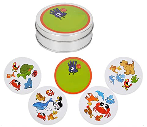 NIDONE Jeux de Cartes, Jouet Parent-Enfant, Classique, Motif Animal, éducatif pour Enfants, Vert