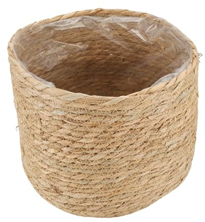 Aboiledy sjögräs blomkruka – vävd växtkruka – dekorativ växtkorg med plastfilminsats i boho-stil S lätt att använda hög kvalitet