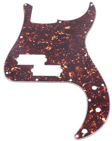 BESPORTBLE Pb Bass Schlagbrett mit 13 Löchern Kratzfeste Schutzfolie Dunkelbraunes Tortoise Pickguard für Precision Bassgitarren