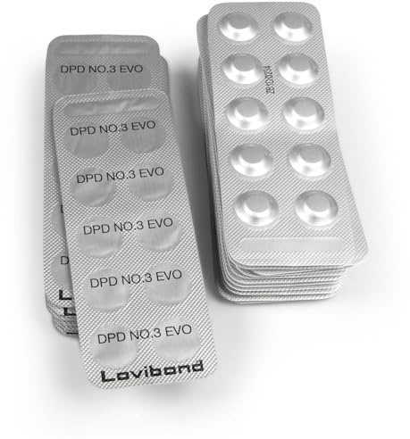 DPD 3 EVO Photometer Tabletten - Lovibond Tintometer - Reagenztabletten zur Analyse von Gesamtchlor - Für elektronische Pooltester & Photometer (250)
