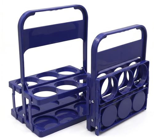 HOMAVEL Bierflaschenträger 6 Flaschen Klappbar Getränkehalter - Klappbarer Getränketräger aus Kunststoff in Blau - Flaschenkorb für Bier, Wasser & Getränke - Ideal für Party, Grillen, Camping & Keller
