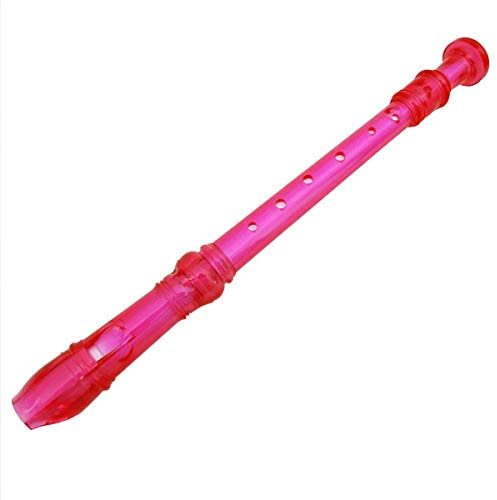 keepdrum RC002PK Blockflöte Sopran deutsche Griffweise transparent Pink Rosa