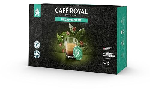 Café Royal Professional Pads, Espresso Decaffeinato, 50 Nespresso compatible Pads for office and hospitality, Rainforest Alliance certified, 100 percent Arabica coffee, caffeine-free