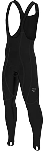 DHERA Men Cycling Bib Tights with Paded Thermal Tights Pants Cold Gear Bike Leggings Sports Black Size L