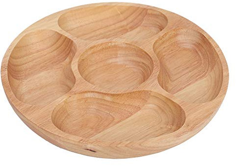 Wifehelper Sólido Forma Redonda de Alimentos Alimentos Divididos Postre Merienda Sub-Rejilla Vajilla Bandeja Compartimiento Queso(25cm)