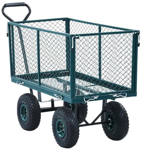 vidaXL Trädgårdsvagn grön 350 kg
