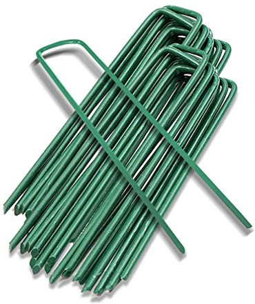 Juliyeh Yica Garden Staples Galvanized Ground Pegs Gardening Stakes Pins Spikes for Landscape Securing Lawn Farm Weed Barrier Grass Fabric Netting More Applications Green Colour