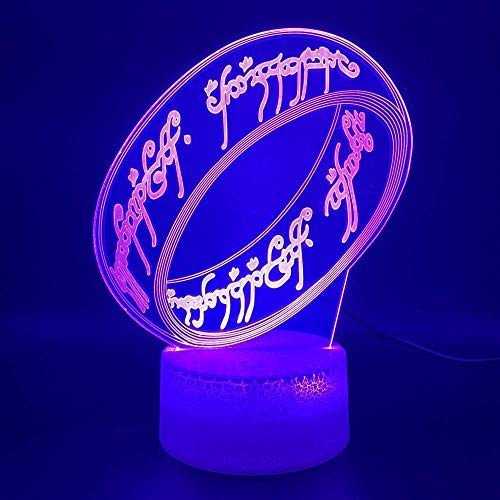 Unique 3D optique LED veilleuse lampe le seigneur des anneaux bureau chambre ambiance décorative veilleuse pour enfants enfant chambre cadeau Unique 16 couleurs