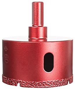 Meccion Diamond Drill Bit Brazed Core Hole Saws, Performance Hollow Hole Cutter for Glass/Tile/Granite/Marble/Porcelain (60mm)
