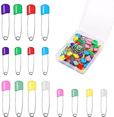 Savita 50 Piezas Imperdibles para Ropa, Cerradura de Seguridad Acero Inoxidable Alfileres para Pañales para Ropa de Pañales, Vestido Artesanal Clip de Sujeción (Multicolor)