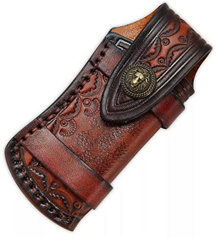 Vaina De Cuero CUBIERTA DE CUCHILLO CUCHILLO DE CUERO Cinturón Scabbard Talla Bolsa de almacenamiento al aire libre Cuchillo de elaboración Bricolaje Partes ( Color : Marrón , Size : 13x6cm )