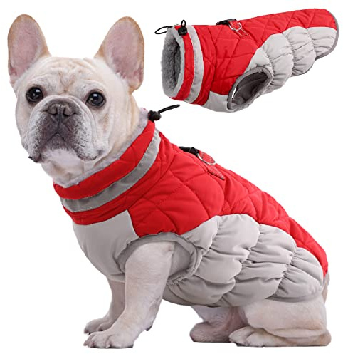 Kuoser Hundemantel Wasserdicht Warm Hundejacke für Mittelgroße Hunde, M | Wasserdichter Wintermantel Hund, Warme Hunde Winterjacke mit Reißverschluss, Reflektoren, D-Ring und verstellbarem Kordelzug
