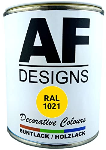 Alex Flittner Designs Buntlack Holzlack RAL1021 auf Wasserbasis 750ml seidenmatt Innen Aussen
