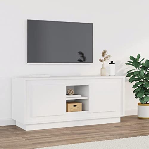 tavolino porta tv mobile tv soggiorno Mobiletto TV Multifunzione Mobile Porta TV Bianco 102x35x45 cm in Legno Multistrato per Soggiorno, Camera da Letto