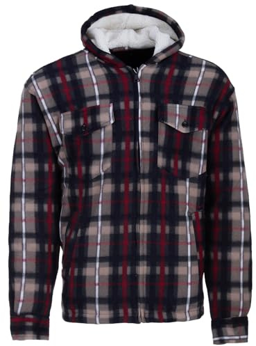 Henry Terre Chemise thermique à capuche pour homme Veste de travail à carreaux Taille M à 3XL