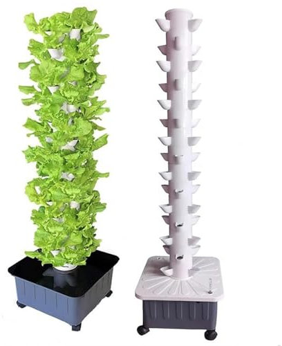 MaxtiL Kit di Coltivazione idroponica, Sistema di Coltivazione a Torre idroponica per Giardino Interno, 15 Strati 45 siti di Piante Torre idroponica Verticale, ecosistema Mobile impilabile,
