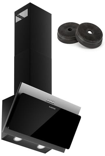 Klarstein Hotte aspirante, hotte aspirante avec filtre compatible lave-vaisselle en aluminium, hotte aspirante silencieuse pour évacuation d'air, débit de 305 m³/h, hottes murales avec LED