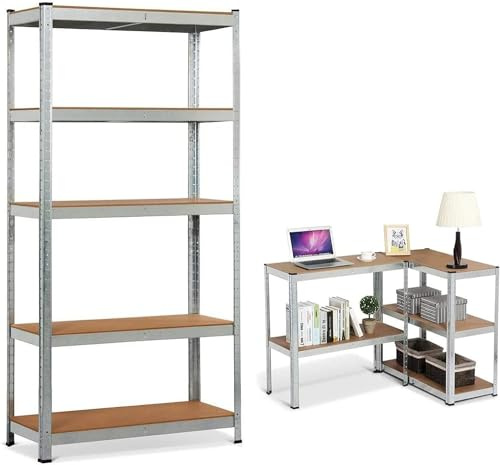 Rigogo 200x100x50CM Schwerlastregal Regal Kellerregal mit 5 Verstellbare Ablagen, bis 875 kg Belastbar - Bolzenloses Design Einfache Montage - Verzinkt