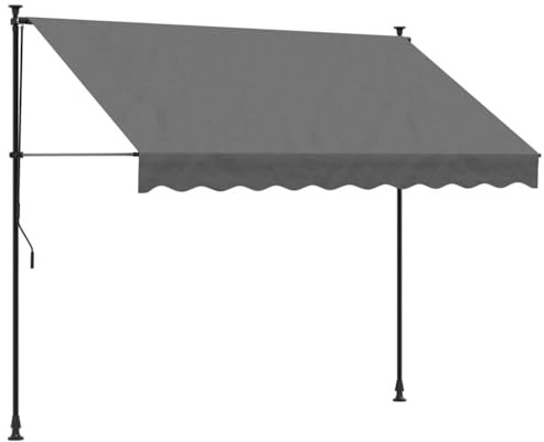 vidaXL Markise Einziehbar Anthrazit 250x150 cm Stoff und Stahl