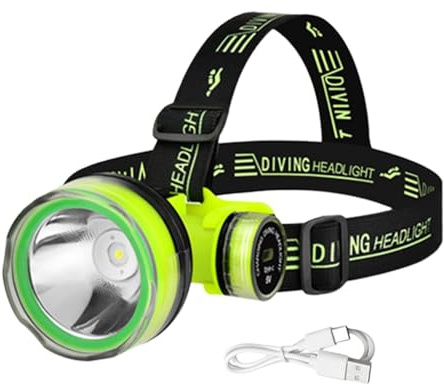 Missmisq Torcia Frontale Led Per Immersione, Ricaricabile, Lampada Frontale, Lampada Da Testa Nuoto, Impermeabile, Suba, Luci Di Sicurezza