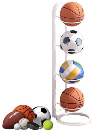 Generico Rastrelliera da Basket, Porta Palloni da Basket, Rastrelliera da Calcio, Rastrelliera per Palloni, Scaffale Stoccaggio Attrezzature Sportive, Rastrelliera Verticale per Palloni Baske