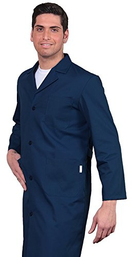 Camici da Lavoro da Uomo in Cotone Pesante, Manica Lunga, per macellai, operai, Meccanici (IT, Testo, XL, Regular, Regular, Blu Scuro)