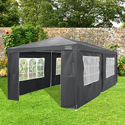 Gazebo 3m x 6m in Grey by Garden Universe Steel Frame Marquee Canopy Party Tent GAZ04-Grey-Amz (We do not ship to CI or IOW.)