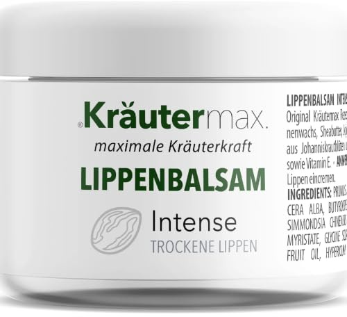 Kräutermax Lippenbalsam Intense 1 x 15 ml mit Mandelöl, Bienenwachs, Sheabutter, Jojobaöl, Olivenöl